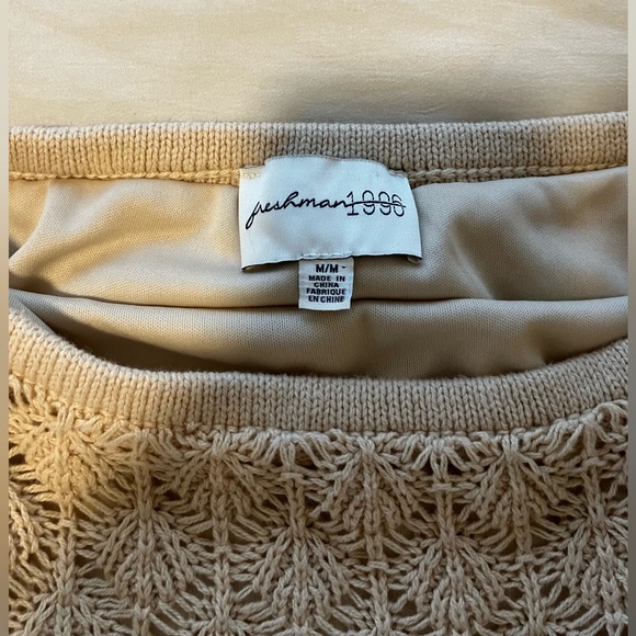 Crochet Knit Tan Tube Top Size M - Picture 3 of 3